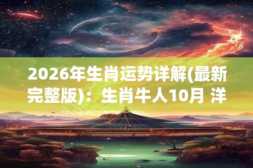 2026年生肖运势详解(最新完整版):生肖牛人10月 洋溢在幸福中 2026年生肖运势详解(最新完整版):生肖牛人10月 洋溢在幸福中