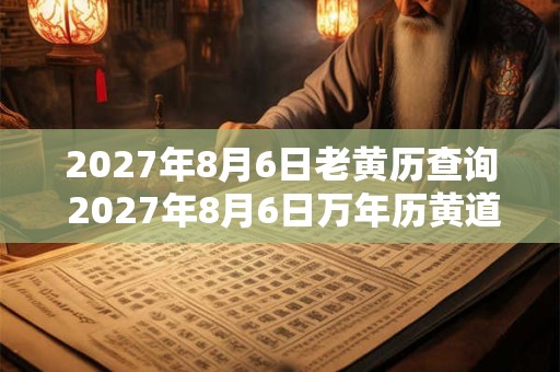2027年8月6日老黄历查询 2027年8月6日万年历黄道吉日