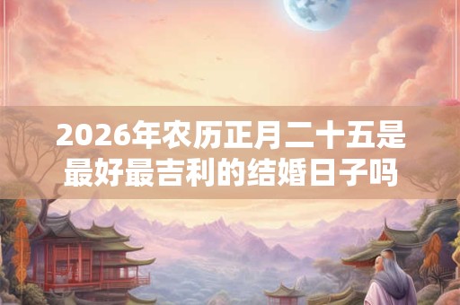 2026年农历正月二十五是最好最吉利的结婚日子吗