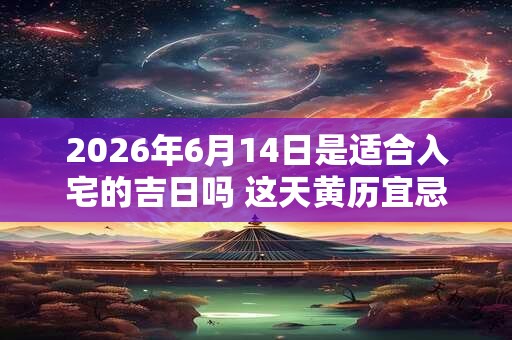 2026年6月14日是适合入宅的吉日吗 这天黄历宜忌 2026年6月14日是适合入宅的吉日吗 这天黄历宜忌
