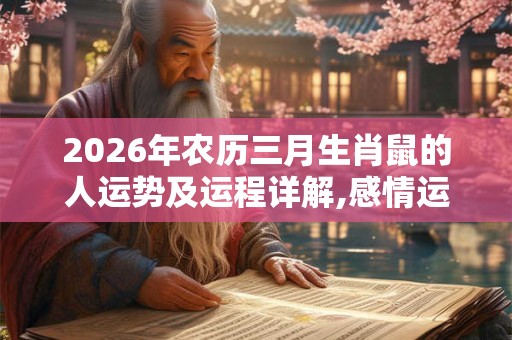 2026年农历三月生肖鼠的人运势及运程详解,感情运好不好