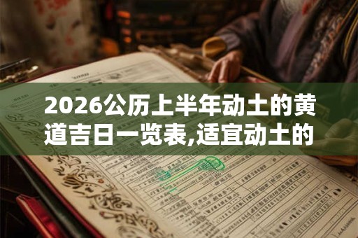 2026公历上半年动土的黄道吉日一览表,适宜动土的吉日2026 2026公历上半年动土的黄道吉日一览表,适宜动土的吉日2026
