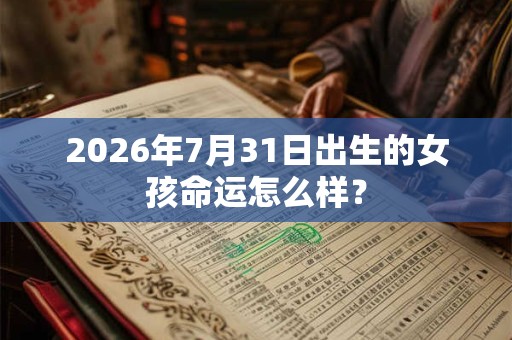 2026年7月31日出生的女孩命运怎么样？