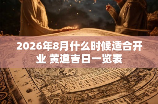 2026年8月什么时候适合开业 黄道吉日一览表 2026年8月什么时候适合开业 黄道吉日一览表
