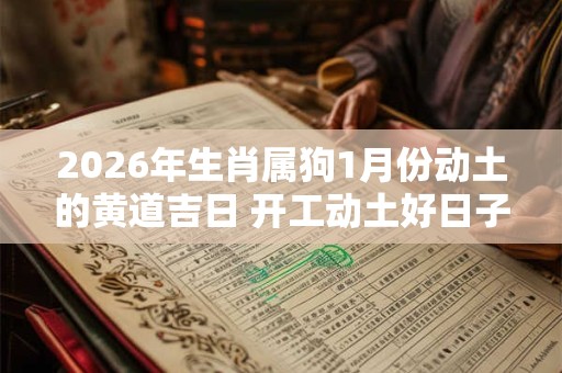 2026年生肖属狗1月份动土的黄道吉日 开工动土好日子