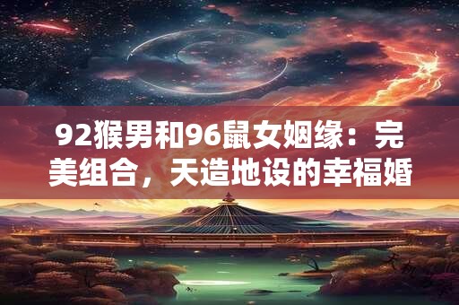 92猴男和96鼠女姻缘：完美组合，天造地设的幸福婚姻