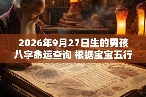 2026年9月27日生的男孩八字命运查询 根据宝宝五行缺失起名字