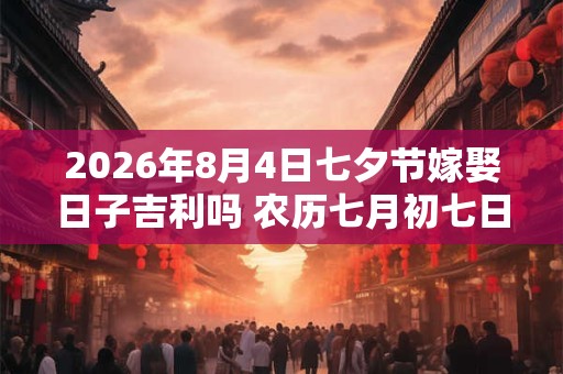2026年8月4日七夕节嫁娶日子吉利吗 农历七月初七日子分析