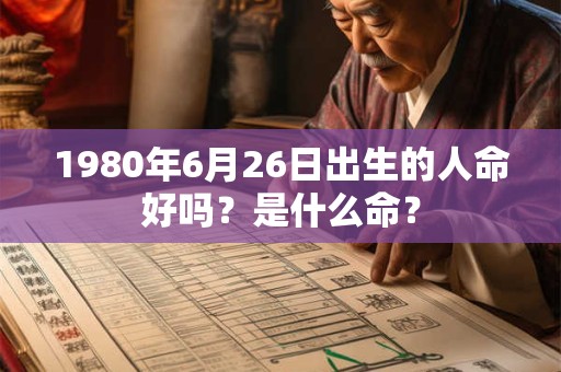 1980年6月26日出生的人命好吗？是什么命？