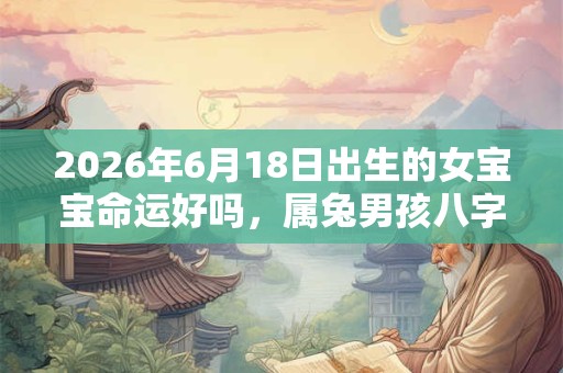 2026年6月18日出生的女宝宝命运好吗，属兔男孩八字命运查询