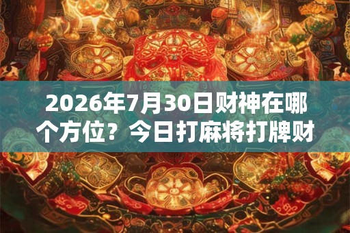 2026年7月30日财神在哪个方位?今日打麻将打牌财神方位 2026年7月30日财神在哪个方位?今日打麻将打牌财神方位