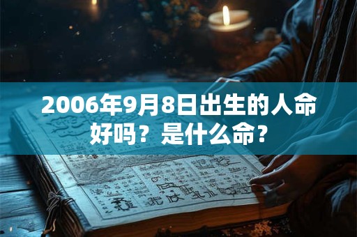 2006年9月8日出生的人命好吗?是什么命? 2006年9月8日出生的人命好吗?是什么命?