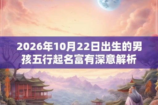 2026年10月22日出生的男孩五行起名富有深意解析