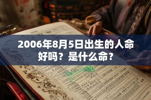2006年8月5日出生的人命好吗？是什么命？
