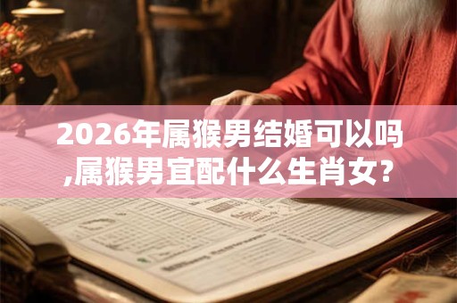 2026年属猴男结婚可以吗,属猴男宜配什么生肖女？