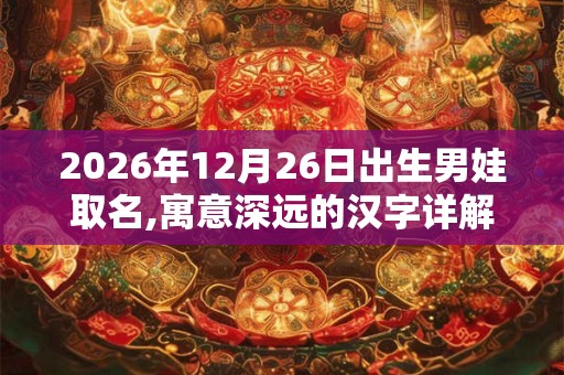 2026年12月26日出生男娃取名,寓意深远的汉字详解