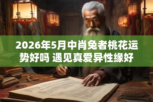 2026年5月中肖兔者桃花运势好吗 遇见真爱异性缘好