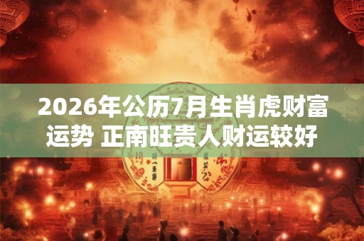 2026年公历7月生肖虎财富运势 正南旺贵人财运较好