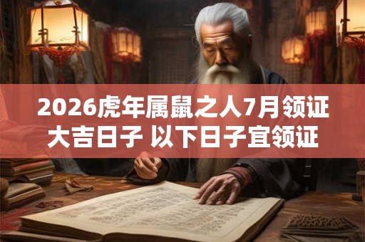 2026虎年属鼠之人7月领证大吉日子 以下日子宜领证