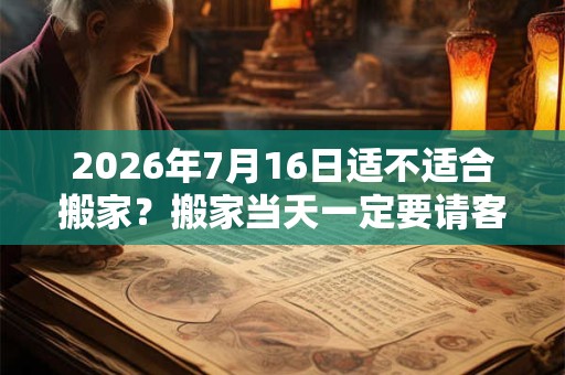 2026年7月16日适不适合搬家？搬家当天一定要请客吗？