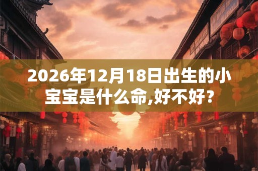 2026年12月18日出生的小宝宝是什么命,好不好？