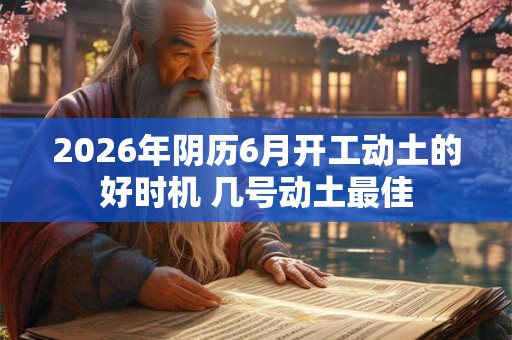 2026年阴历6月开工动土的好时机 几号动土最佳