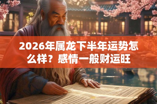 2026年属龙下半年运势怎么样？感情一般财运旺