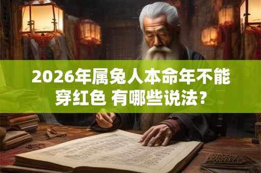 2026年属兔人本命年不能穿红色 有哪些说法？