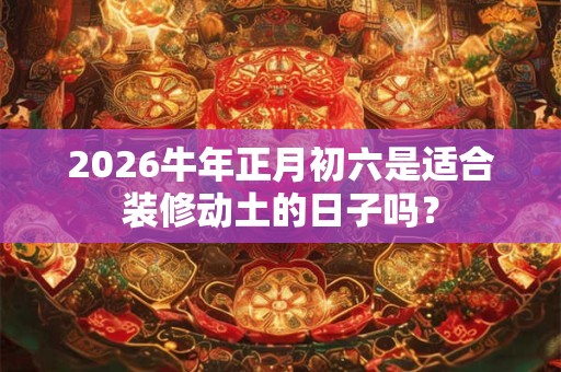 2026牛年正月初六是适合装修动土的日子吗? 2026牛年正月初六是适合装修动土的日子吗?