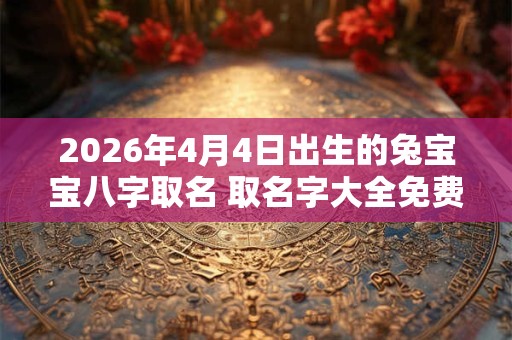 2026年4月4日出生的兔宝宝八字取名 取名字大全免费查询
