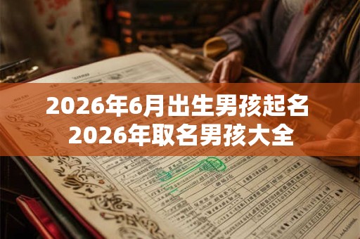 2026年6月出生男孩起名 2026年取名男孩大全