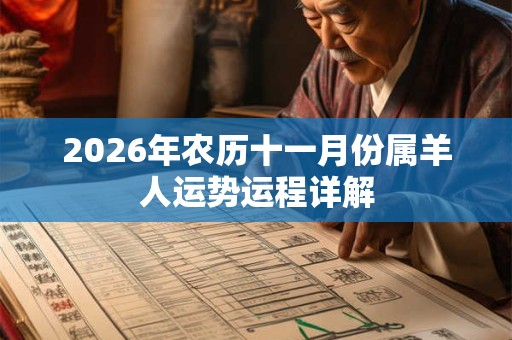 2026年农历十一月份属羊人运势运程详解