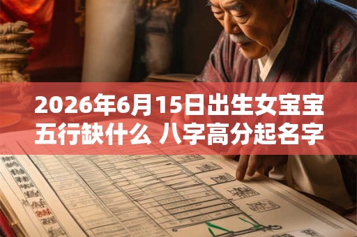 2026年6月15日出生女宝宝五行缺什么 八字高分起名字