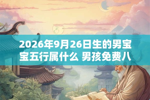 2026年9月26日生的男宝宝五行属什么 男孩免费八字起名