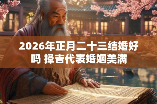 2026年正月二十三结婚好吗 择吉代表婚姻美满