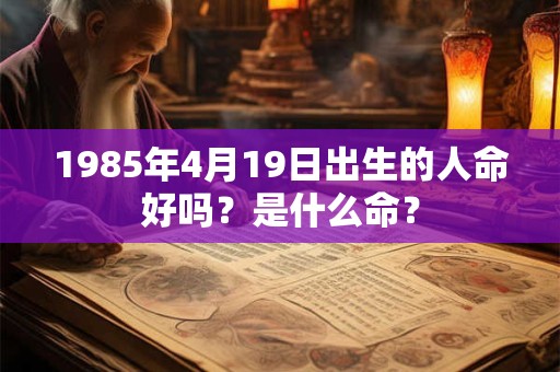 1985年4月19日出生的人命好吗？是什么命？