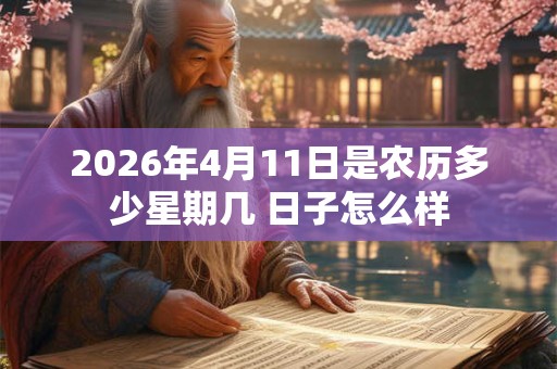 2026年4月11日是农历多少星期几 日子怎么样