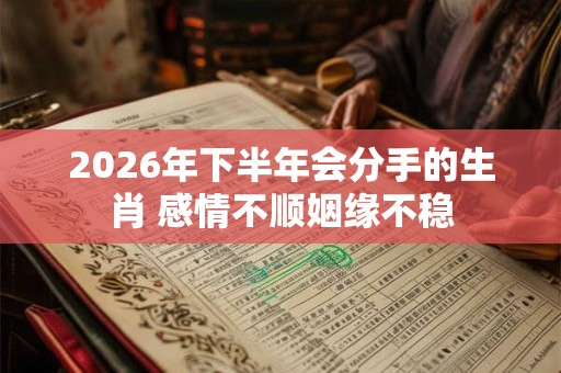 2026年下半年会分手的生肖 感情不顺姻缘不稳