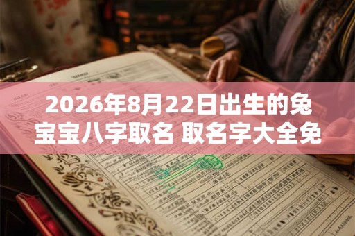 2026年8月22日出生的兔宝宝八字取名 取名字大全免费查询