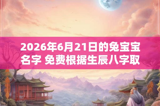2026年6月21日的兔宝宝名字 免费根据生辰八字取名