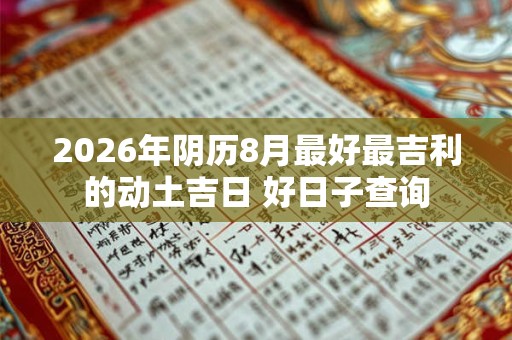 2026年阴历8月最好最吉利的动土吉日 好日子查询