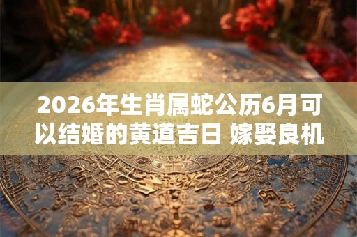 2026年生肖属蛇公历6月可以结婚的黄道吉日 嫁娶良机