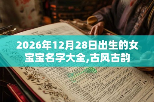 2026年12月28日出生的女宝宝名字大全,古风古韵