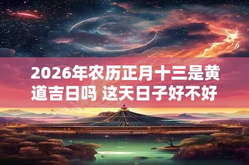 2026年农历正月十三是黄道吉日吗 这天日子好不好