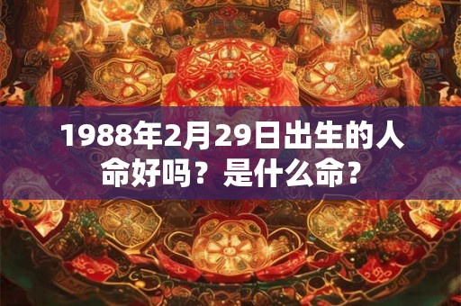 1988年2月29日出生的人命好吗？是什么命？
