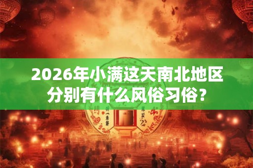 2026年小满这天南北地区分别有什么风俗习俗？