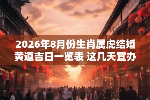 2026年8月份生肖属虎结婚黄道吉日一览表 这几天宜办喜事