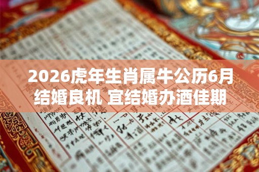 2026虎年生肖属牛公历6月结婚良机 宜结婚办酒佳期