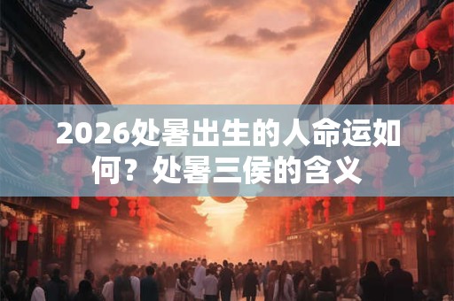 2026处暑出生的人命运如何？处暑三侯的含义