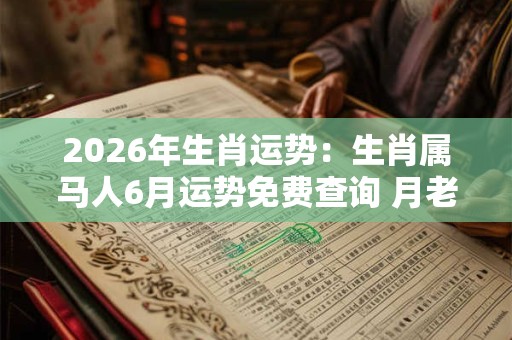 2026年生肖运势:生肖属马人6月运势免费查询 月老牵神不要犹豫 2026年生肖运势:生肖属马人6月运势免费查询 月老牵神不要犹豫